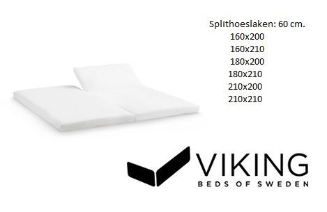 Topper met split, Viking, boxspring, hoeslaken,broektopper, dubbel split, 60 cm. 